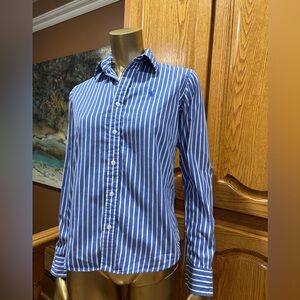 Ralph Lauren Blue and White Striped Shirt
